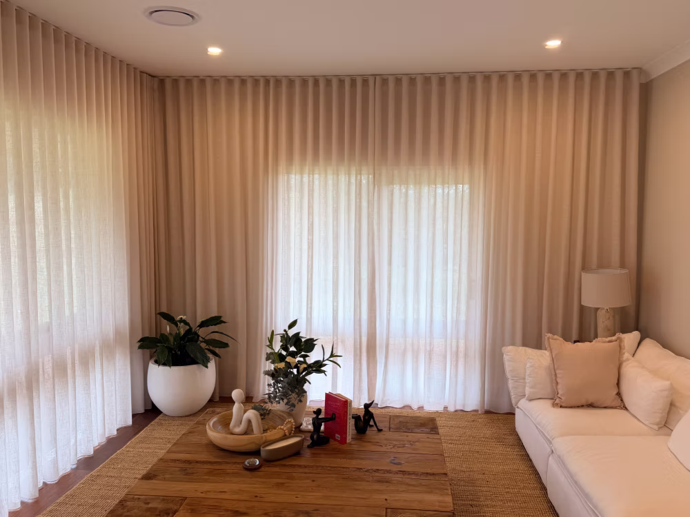 Elegant bedroom curtains with light filtering fabric