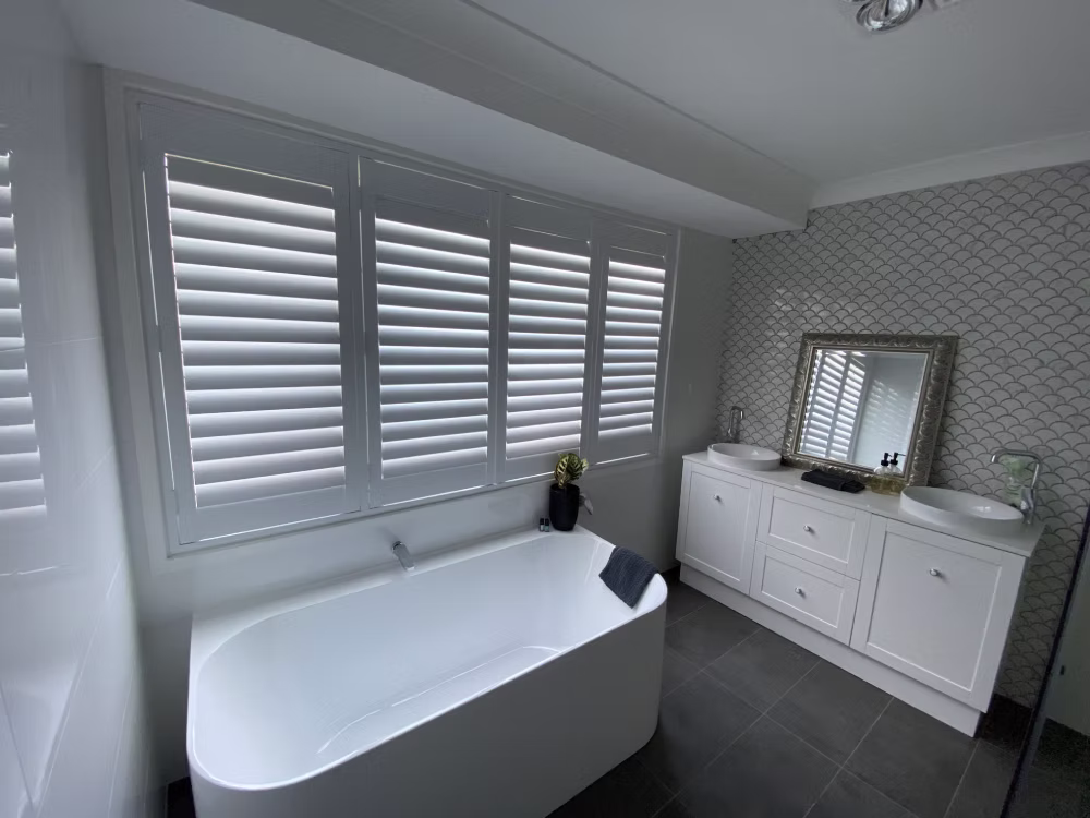 Basswood plantation shutters for living rooms